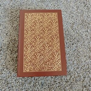 Brown Leather Book with Gold Leaf Design
